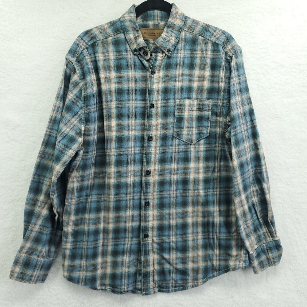Clearwater Outfitters Button Up Shirt Plaid Medium Mens Long Sleeve 100% Cotton